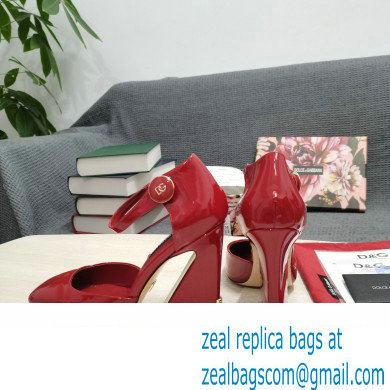 Dolce  &  Gabbana Heel 6.5cm/10.5cm Patent leather Mary Janes Red with Geometric Heel 2022